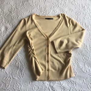 3/4 Sleeve pale gold/yellow Cardigan
